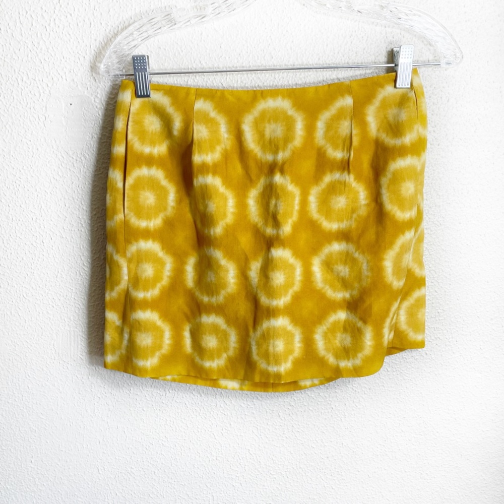 COPY - J. Crew yellow tie dye mini skirt